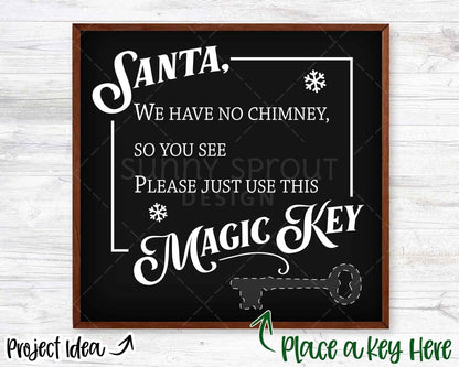Santa's Magic Key Ornament, Digital Download, Cricut Cut File, Silhouette, Christmas Design