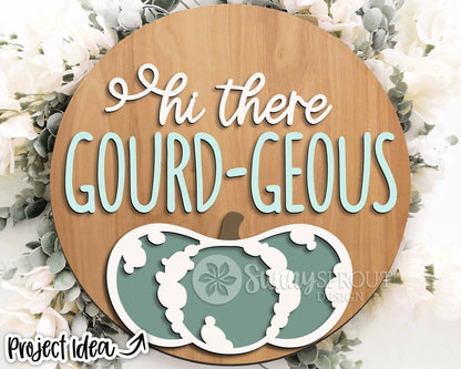 Fall Laser Sign Bundle 5, Round door hanger, Glowforge laser file, Cricut, Autumn welcome sign svg, Hello Fall pumpkin svg