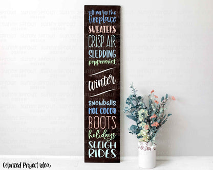 Winter Things Porch Sign | Digital Download | svg, png, jpg, dxf, eps | Print File, Cut File for Cricut | Winter Sign Design for Front Door