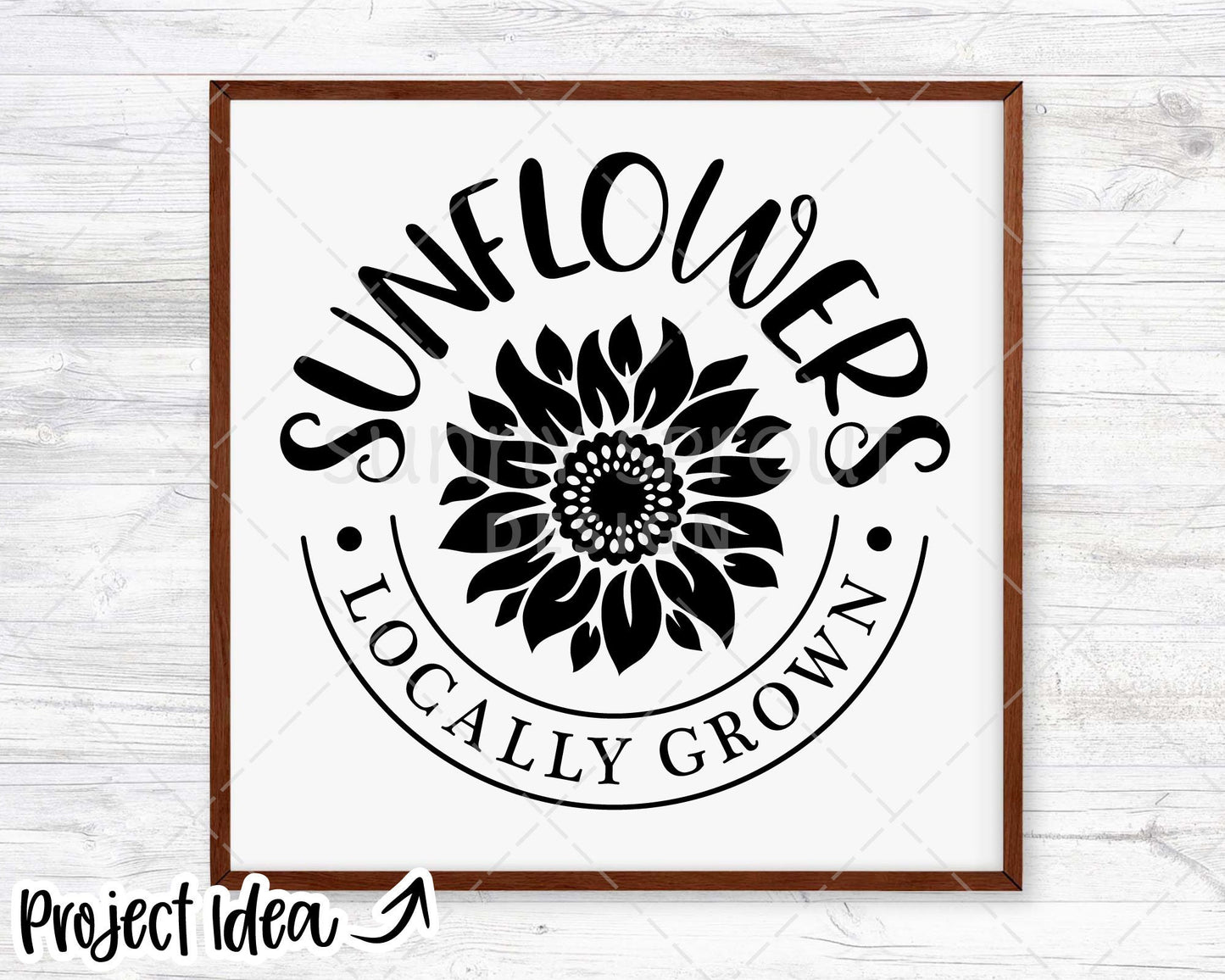 Sunflowers Locally Grown SVG, Digital Download, Cricut Cut File, Silhouette, Round Door Sign, Shirt Design