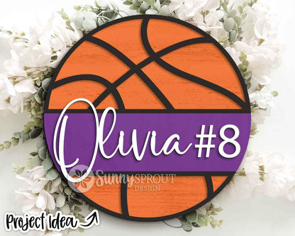 Sport Name Sign Bundle, Round door hanger svg, Glowforge laser file, Cricut, Football, Basketball, Hockey, Baseball, Personalize customize