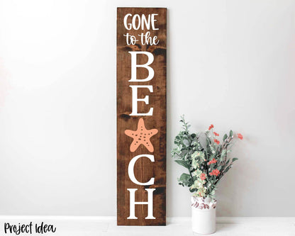 Gone To The Beach Porch Sign, Digital download, Cricut SVG cut file, Silhouette, Summer ocean coastal door design