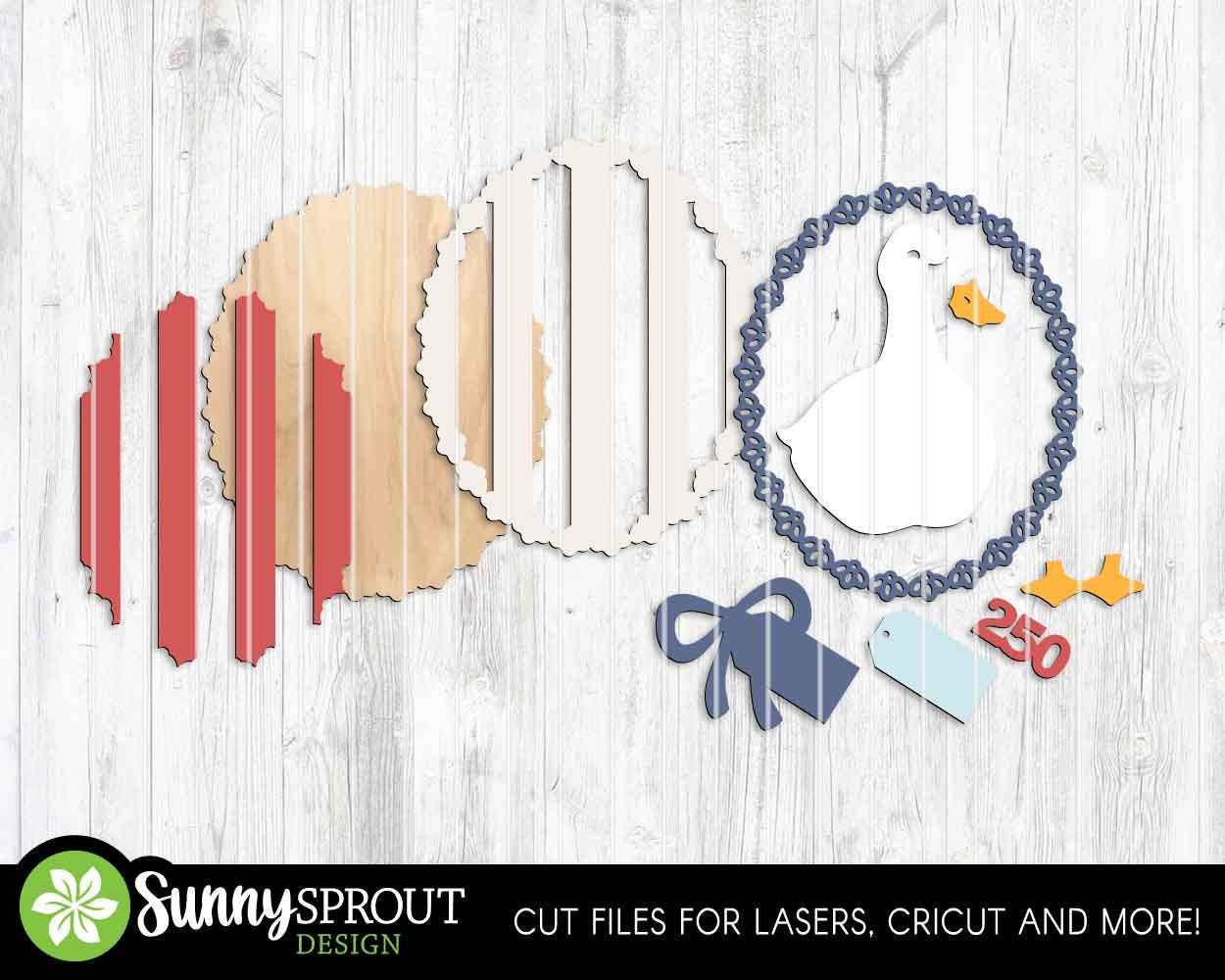 250 Years Patriotic Goose Sign, Digital download, SVG Laser cut file, Cricut, Oval door hanger design, 4th of July decor