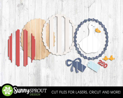 250 Years Patriotic Goose Sign, Digital download, SVG Laser cut file, Cricut, Oval door hanger design, 4th of July decor