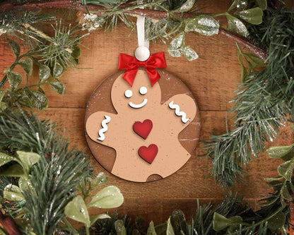 Christmas Ornament Bundle, Digital download, SVG laser cut file, Cricut, Santa gingerbread man reindeer design