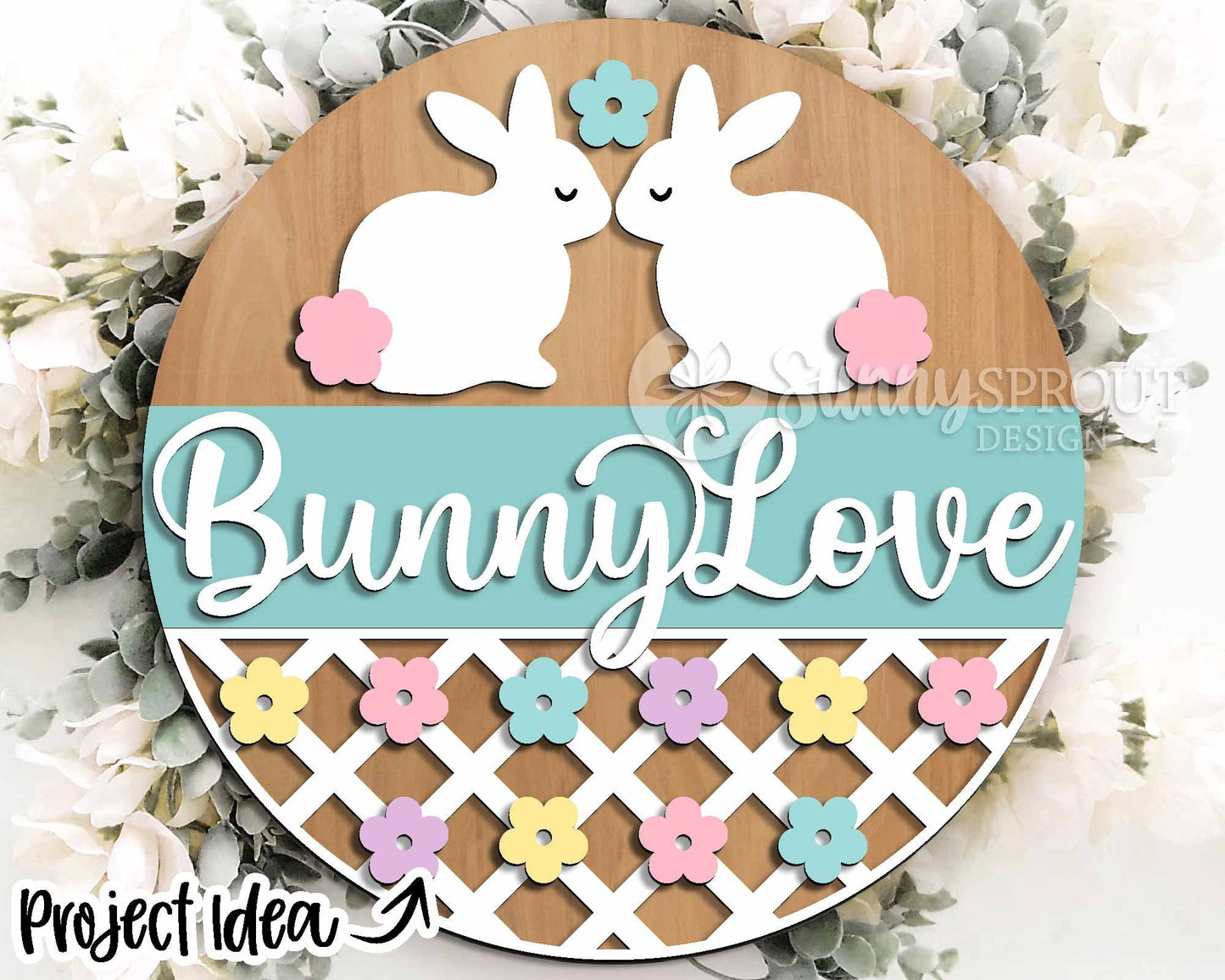 Easter Sign Bundle 2, Round door hanger svg, Glowforge laser file, Cricut cut file, Silhouette, Spring welcome sign svg