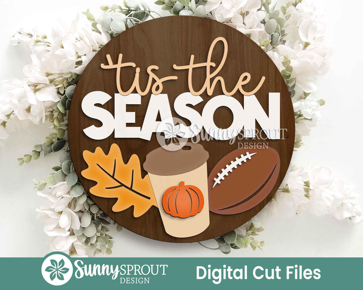 Football Sign Bundle, Round door hanger SVG, Glowforge laser file, American football laser cut files, Football season SVG