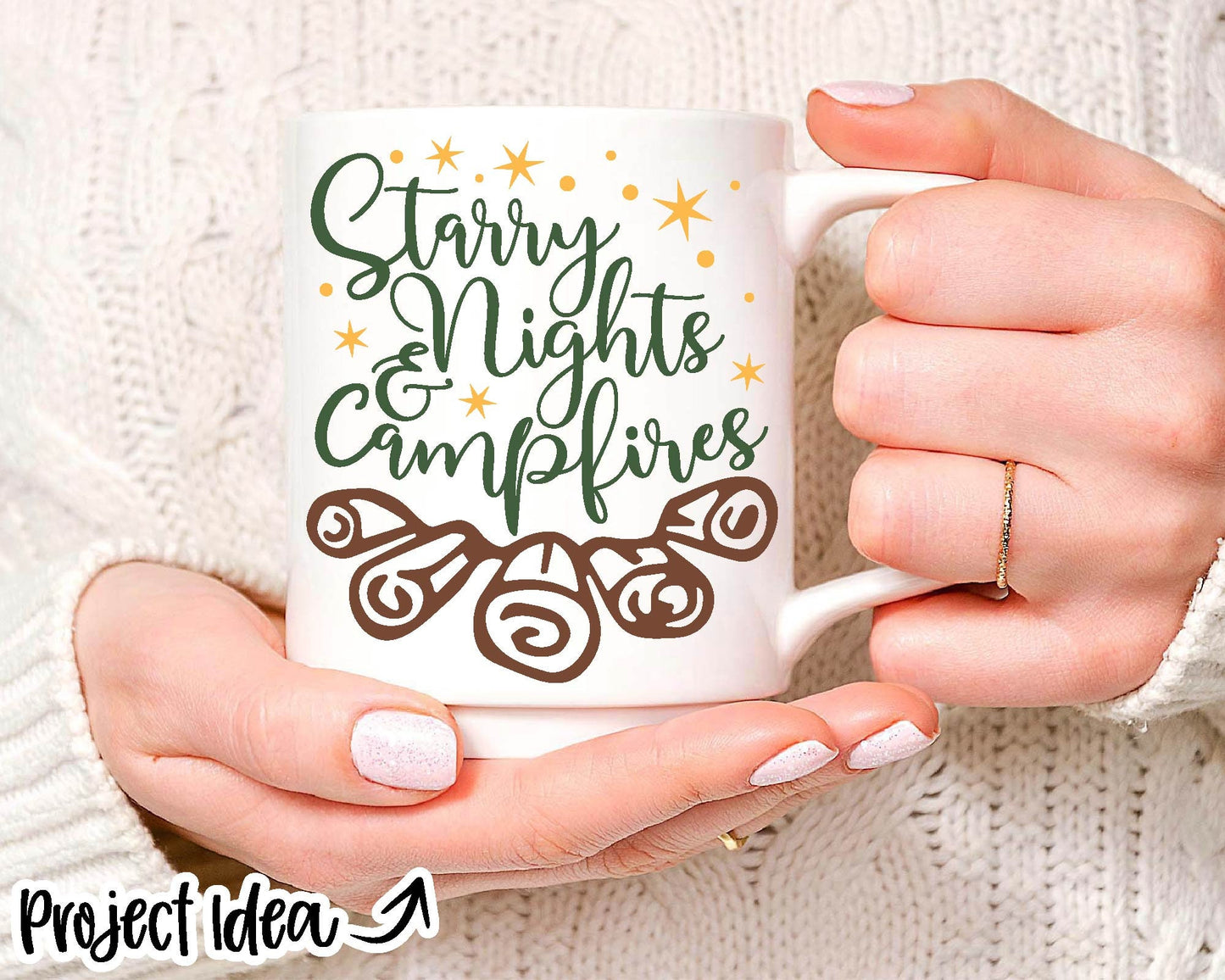 Starry Nights & Campfires SVG, Digital download, Cricut SVG cut file, Silhouette, Camping shirt design, Mug design, Vinyl cut file