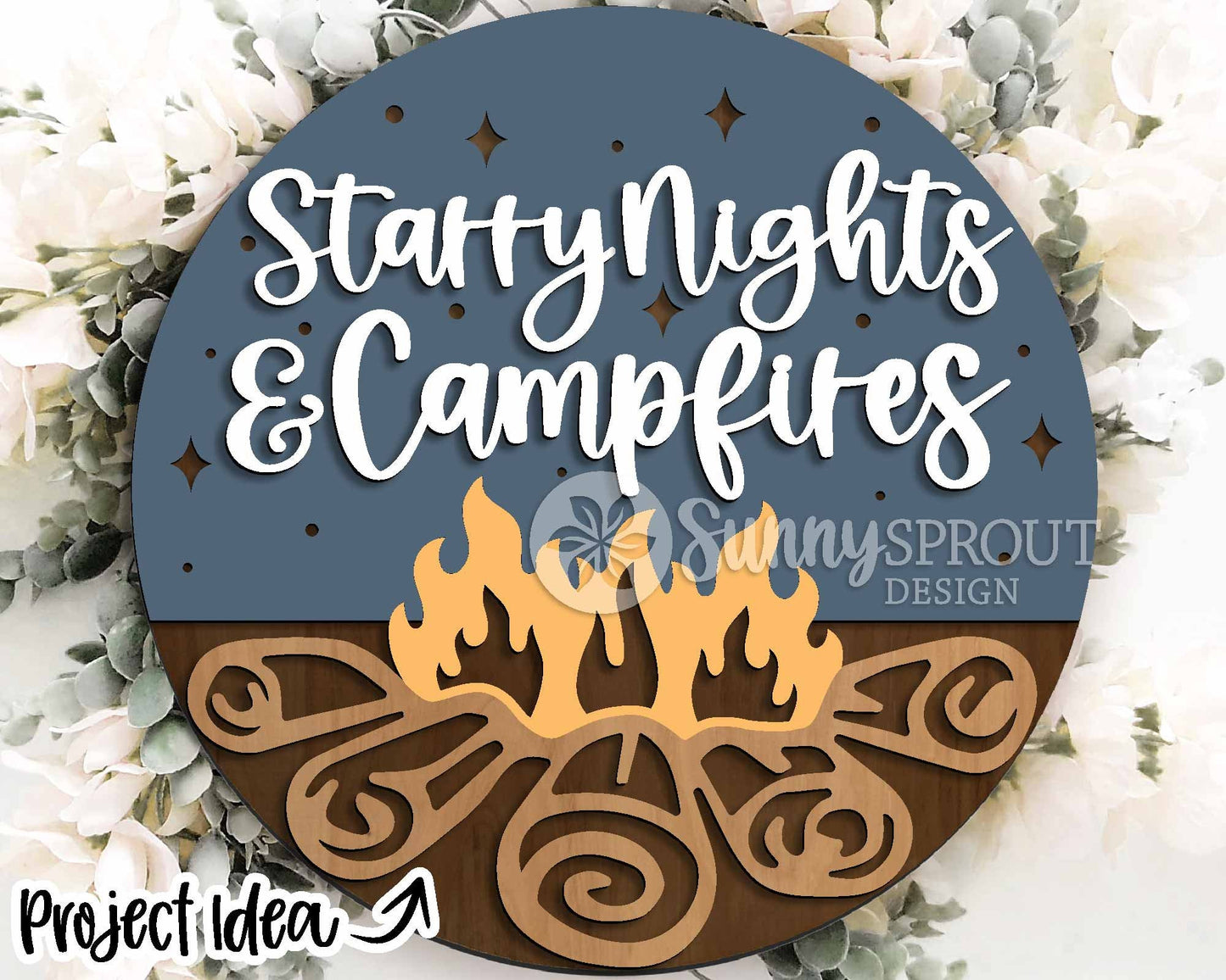 Camping Laser Sign Bundle 2, Round door hanger svg, Glowforge laser file, Cricut, Front door welcome sign, Summer decor