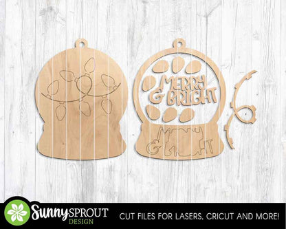 Snow Globe Christmas Ornament Bundle, Digital download, SVG laser cut file, Cricut