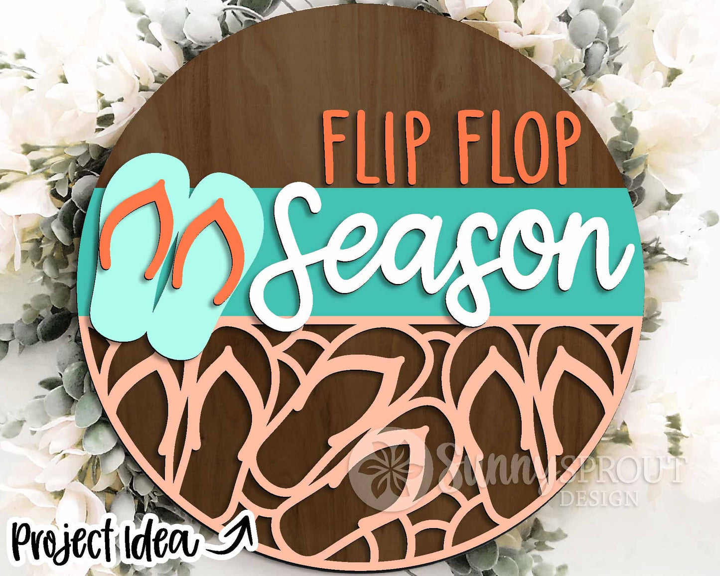 Beach Theme Sign Bundle 2, Round door hanger svg, Glowforge laser file, Cricut, Front door welcome sign, Ocean decor svg