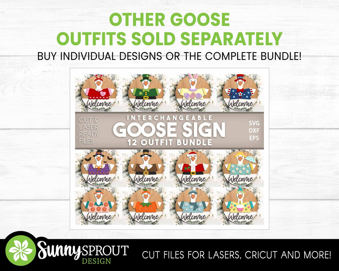 Goose Welcome Tropical Summer Sign, Digital Download, SVG Laser Cut File, Cricut, Round Door Hanger Design