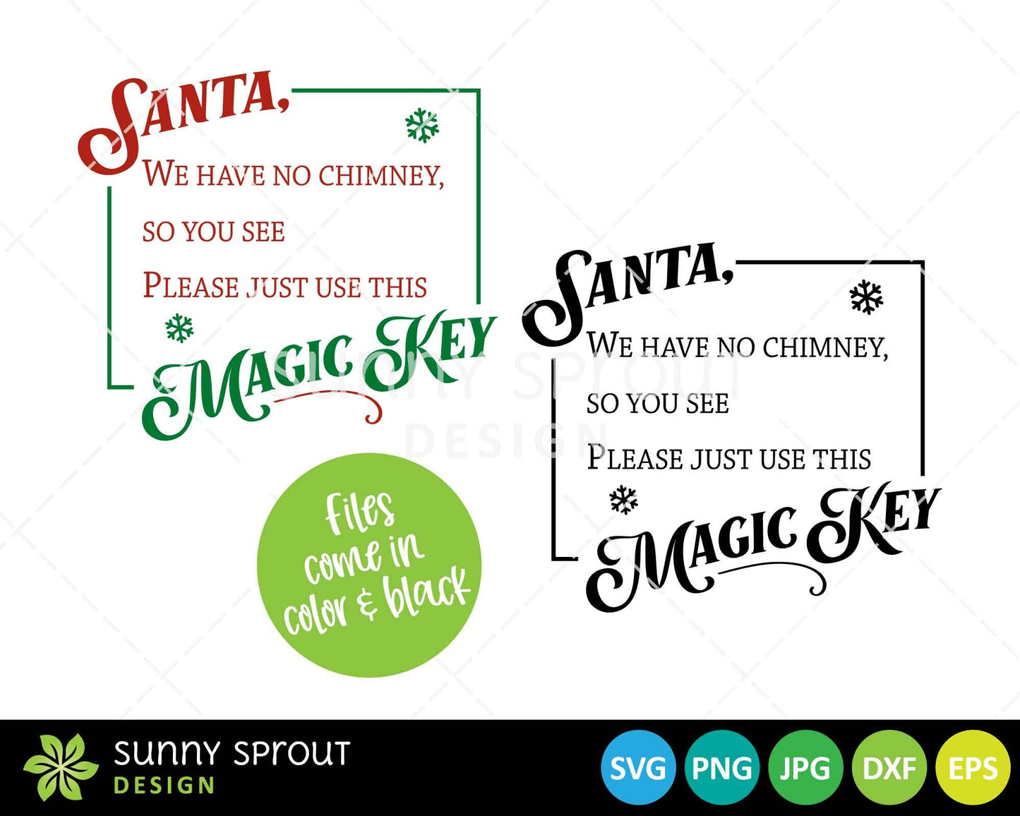 Santa's Magic Key Ornament, Digital Download, Cricut Cut File, Silhouette, Christmas Design
