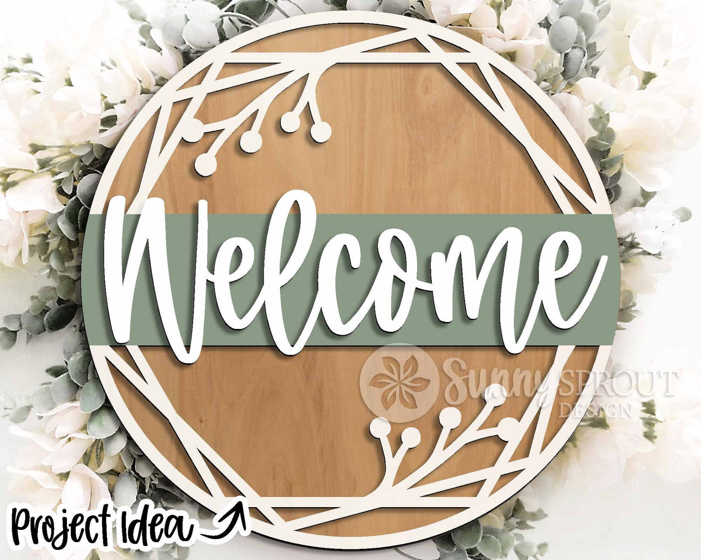 Geometric Laser Sign Bundle, Round door hanger svg, Glowforge laser file, Cricut cut file, Front door welcome sign svg