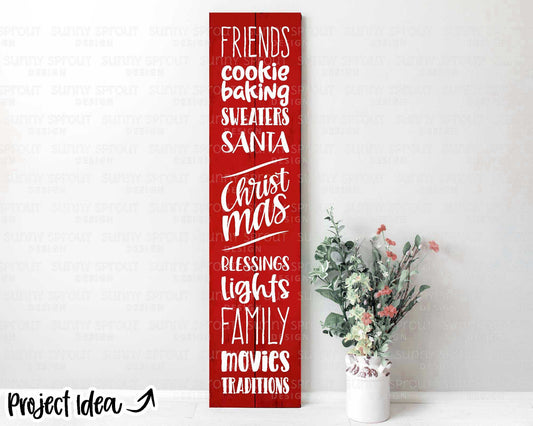 Christmas Things Porch Sign, Digital download, Cricut SVG cut file, Silhouette, Holiday door leaner design