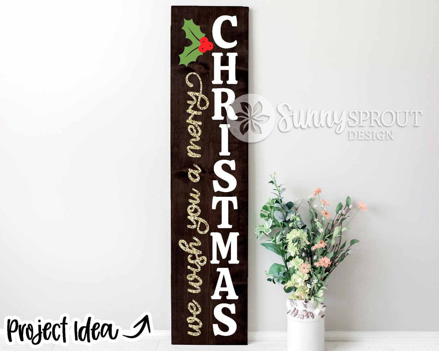 Wish You a Merry Christmas Porch Sign, Digital download, Cricut SVG cut file, Silhouette, Holiday door leaner design