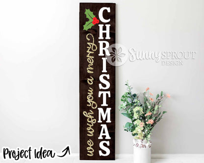 Wish You a Merry Christmas Porch Sign, Digital download, Cricut SVG cut file, Silhouette, Holiday door leaner design