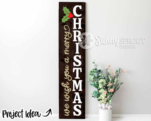 Wish You a Merry Christmas Porch Sign, Digital download, Cricut SVG cut file, Silhouette, Holiday door leaner design