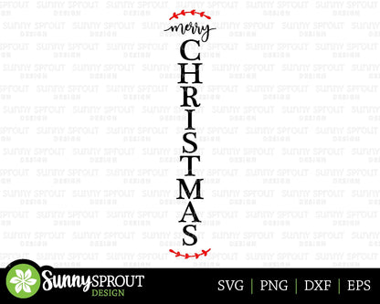 Merry Christmas Porch Sign, Digital download, Cricut SVG cut file, Silhouette, Holiday door leaner design