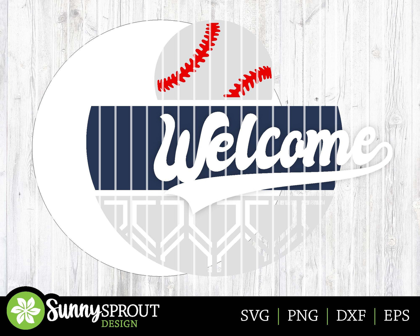 Welcome Baseball Softball Sign, Digital Download, SVG Laser Cut File, Cricut, Round Door Hanger Design, Sports Decor