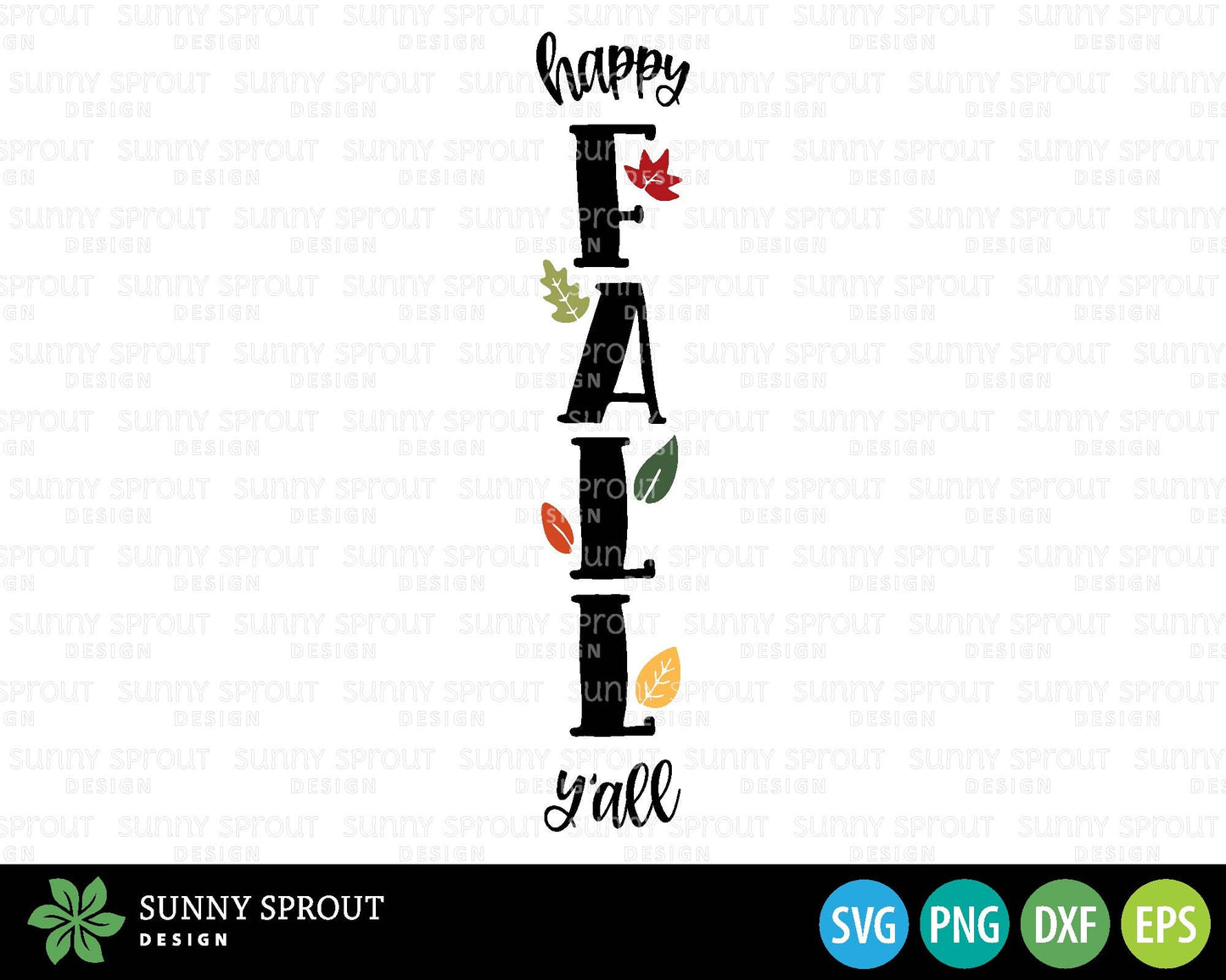 Happy Fall Y'all Porch Sign, Digital Download, Cricut SVG Cut File, Silhouette, Fall Front Door Leaner Design