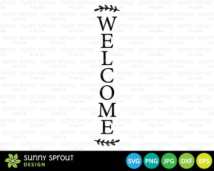 Welcome Branch Porch Sign SVG, Digital Download, Cricut Cut File, Silhouette, Front Door Leaner Design