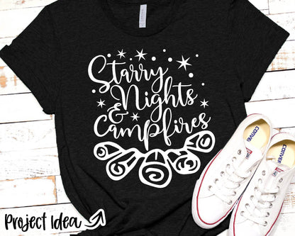Starry Nights & Campfires SVG, Digital download, Cricut SVG cut file, Silhouette, Camping shirt design, Mug design, Vinyl cut file