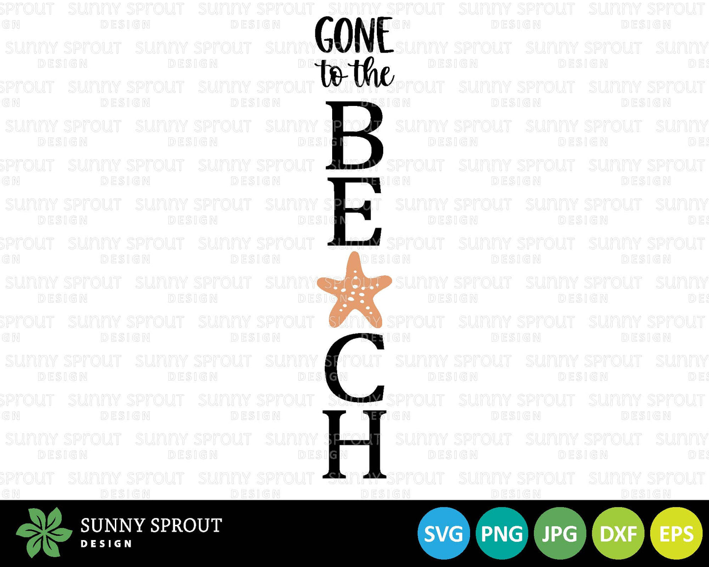 Gone To The Beach Porch Sign, Digital download, Cricut SVG cut file, Silhouette, Summer ocean coastal door design
