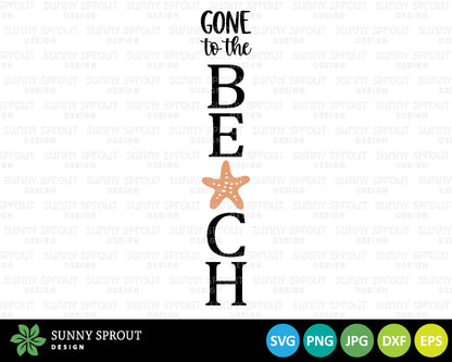 Gone To The Beach Porch Sign, Digital download, Cricut SVG cut file, Silhouette, Summer ocean coastal door design
