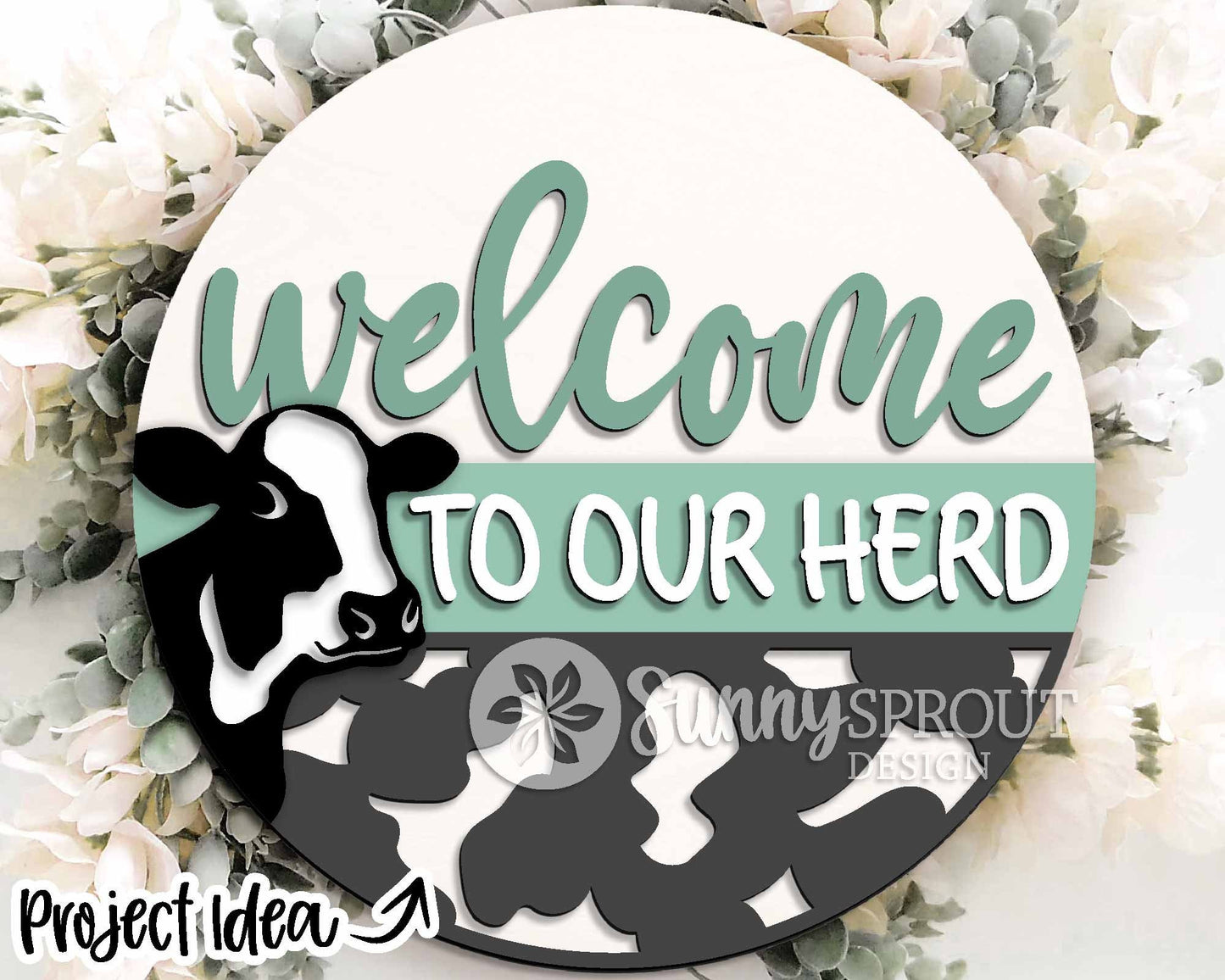 Farm Animal Laser Sign Bundle, Round door hanger svg, Glowforge laser file, Cricut, Chicken coop welcome sign, Cow decor