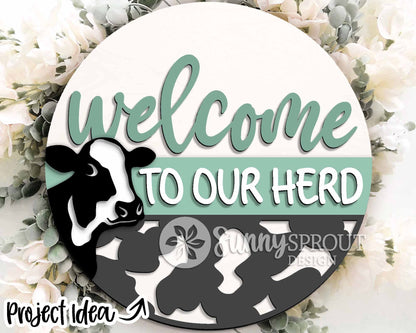 Farm Animal Laser Sign Bundle, Round door hanger svg, Glowforge laser file, Cricut, Chicken coop welcome sign, Cow decor