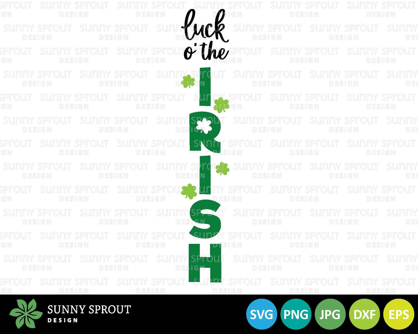 Luck 'O The Irish Clover SVG, Digital download, Cricut cut file, Silhouette, St. Patrick's Day door leaner design