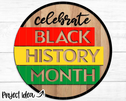 Celebrate Black History Month svg, Round door hanger, Welcome sign svg, Cricut cut file, Silhouette, Glowforge laser file, Black history svg