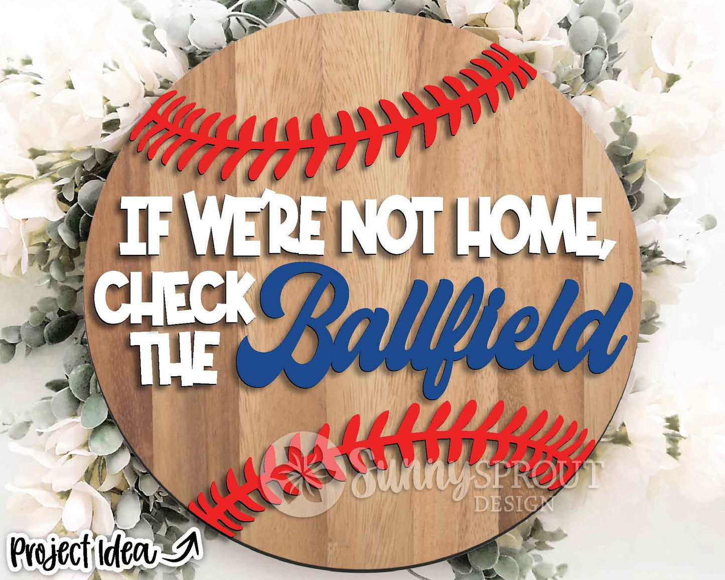 Check the Ballfield Sign, Digital Download, SVG Laser Cut File, Cricut, Door Hanger Wall Art Design, Baseball Sports Decor