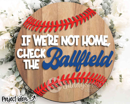 Check the Ballfield Sign, Digital Download, SVG Laser Cut File, Cricut, Door Hanger Wall Art Design, Baseball Sports Decor