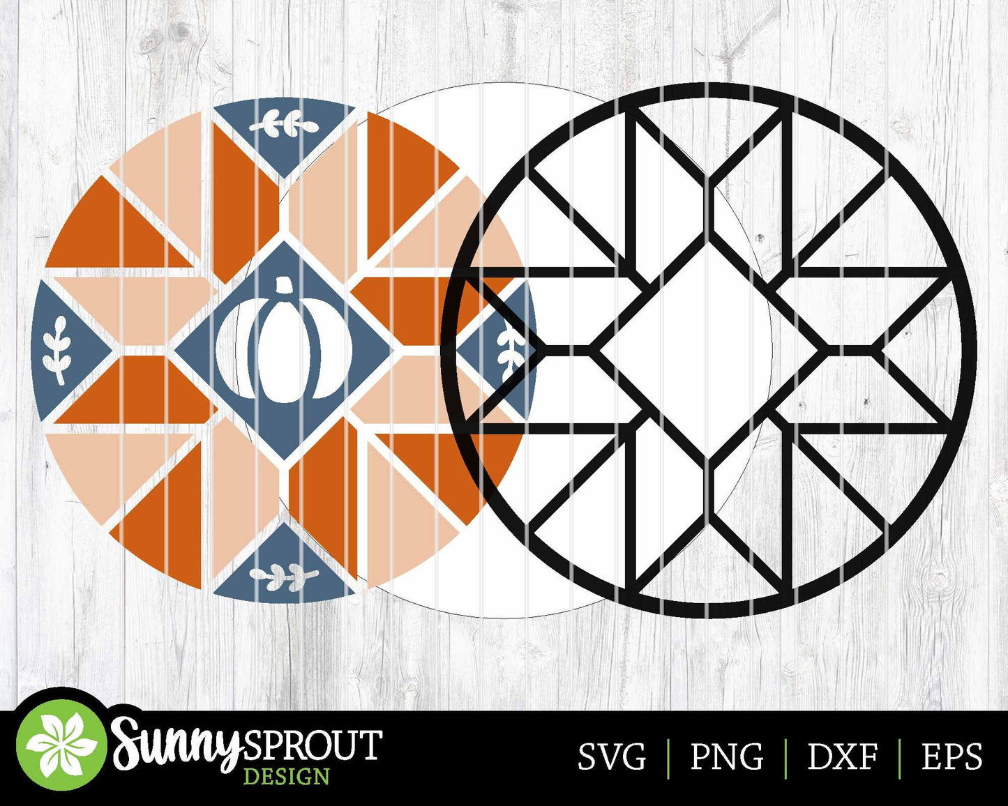 Autumn Barn Quilt Sign, Digital Download, SVG Laser Cut File, Cricut, Round Fall Door Hanger Design, Farmhouse Decor