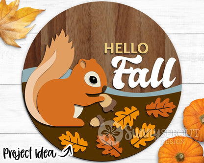 Autumn Laser Sign Bundle 2, Round door hanger cut files, Glowforge laser file, Cricut, Fall welcome sign svg