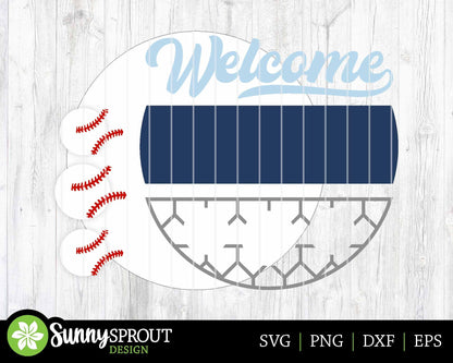 Welcome Baseball Softball Sign, Digital Download, SVG Laser Cut File, Cricut, Door Hanger Design, Sports Decor