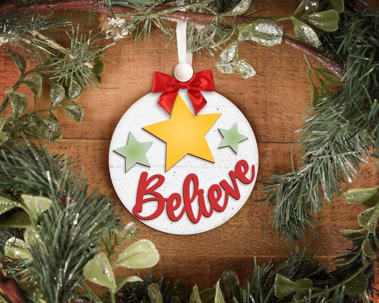 Christmas Ornament Bundle, Digital download, SVG laser cut file, Cricut, Santa gingerbread man reindeer design