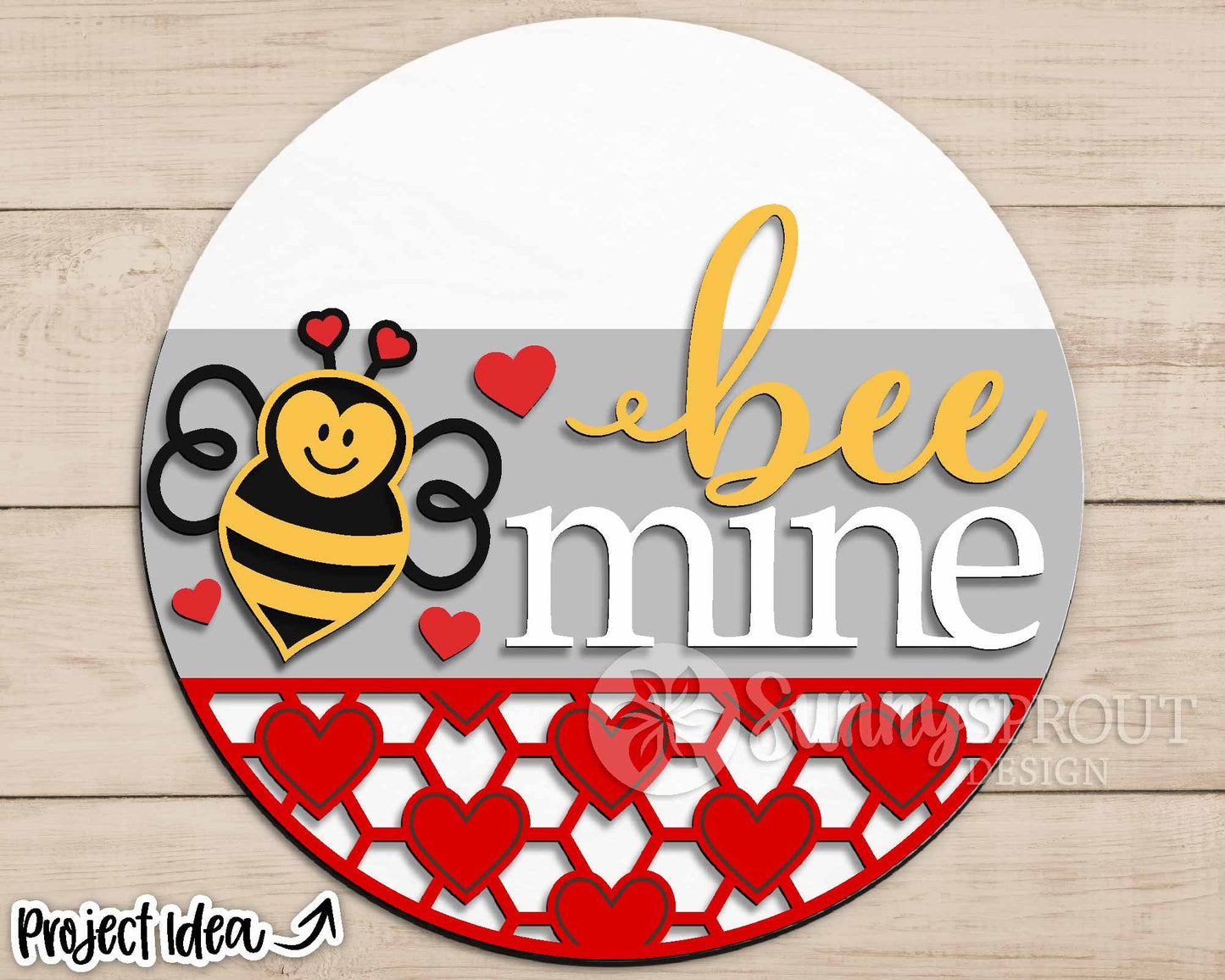 Bee Mine Honeycomb Heart Sign, Digital Download, SVG Laser Cut File, Cricut, Round Door Hanger Wall Art Design, Valentine's Day Decor