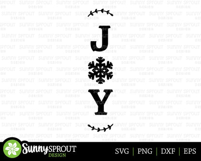 JOY Christmas Porch Sign, Digital download, Cricut SVG cut file, Silhouette, Front door leaner design