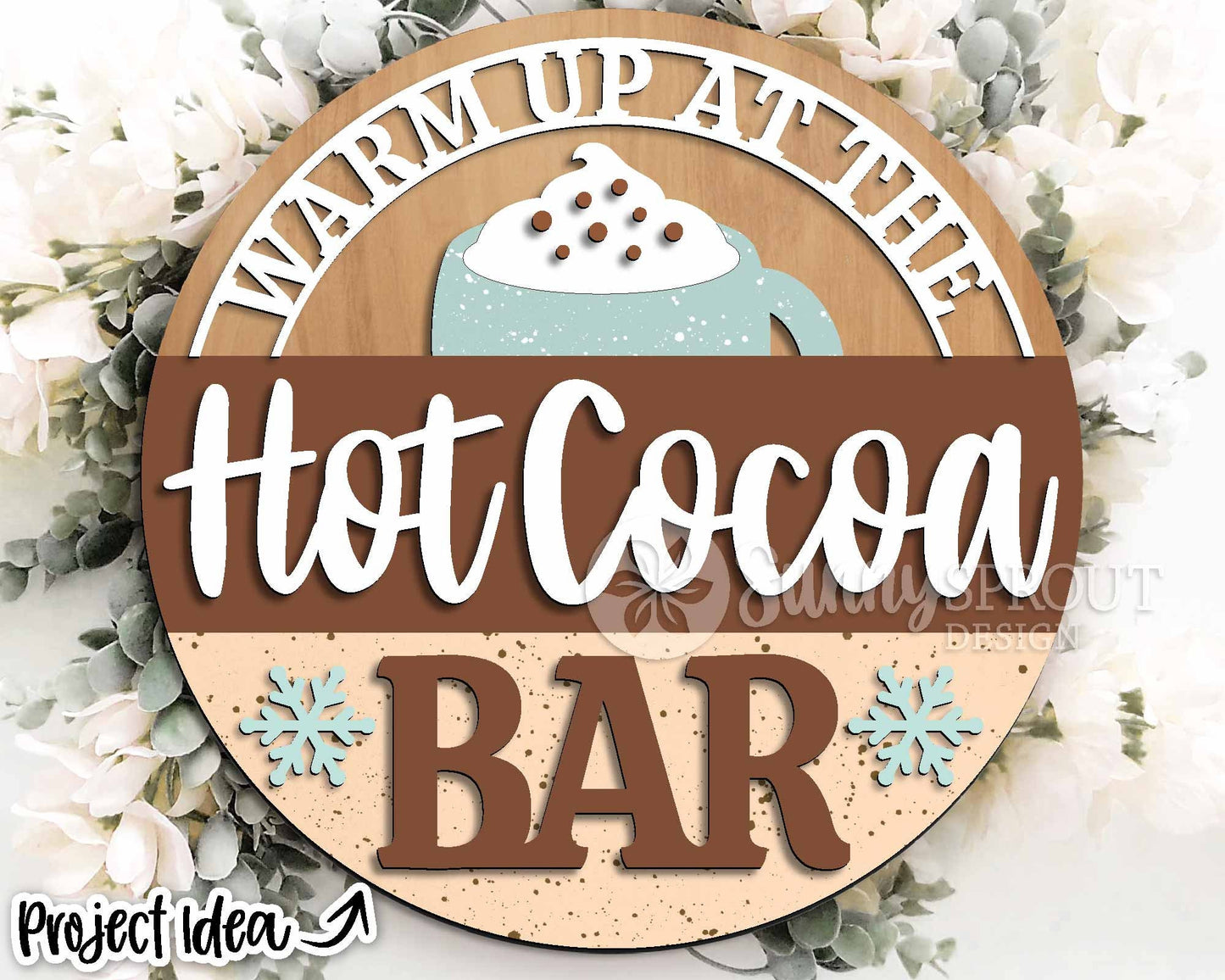 Winter Laser Sign Bundle, Round door hanger, Glowforge laser file, Cricut cut file, Holiday welcome sign svg, Let it Snow