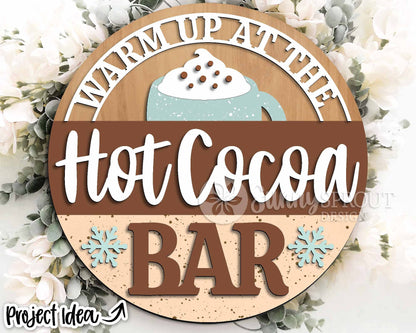 Winter Laser Sign Bundle, Round door hanger, Glowforge laser file, Cricut cut file, Holiday welcome sign svg, Let it Snow