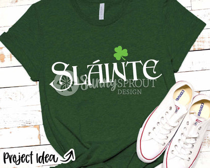 Sláinte Clover SVG, Digital download, Cricut SVG cut file, Silhouette, Irish St. Patrick's Day sign, tumbler, shirt design