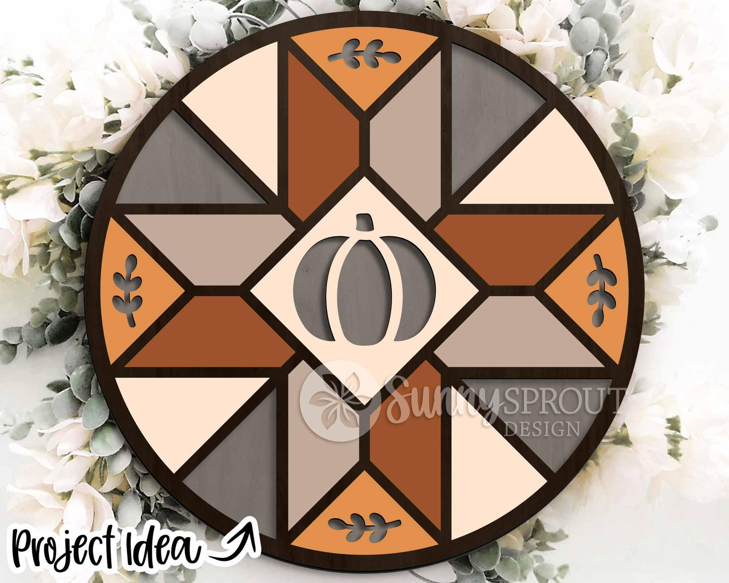 Seasonal Barn Quilt Sign Bundle, Round door hanger svg, Glowforge laser file, Cricut, Front door sign svg, Wall decor