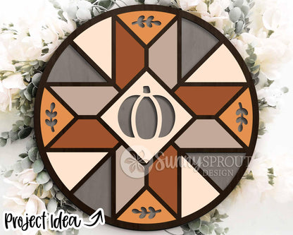 Seasonal Barn Quilt Sign Bundle, Round door hanger svg, Glowforge laser file, Cricut, Front door sign svg, Wall decor