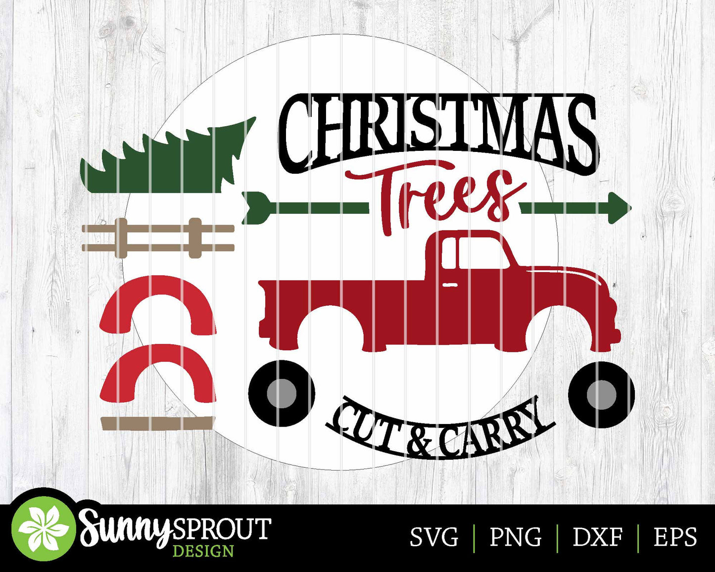 Christmas Trees Old Truck Sign, Digital Download, SVG Laser Cut File, Cricut, Round Door Hanger Design, Farmhouse Christmas Decor