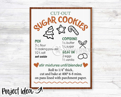 Sugar Cookie Recipe SVG, Digital download, Cricut cut file, Silhouette, Tea towel, Apron, Pot holder, Sign design