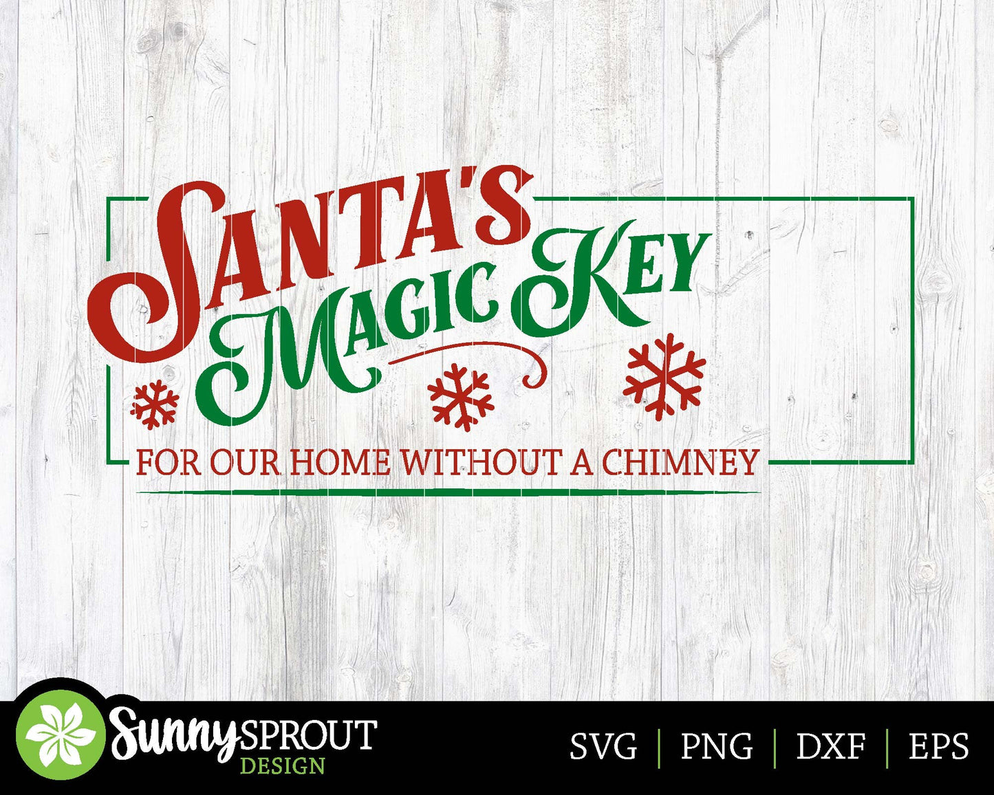 Santa's Magic Key Sign, Digital Download, Cricut SVG Cut File, Silhouette, Christmas Wall Decor Design