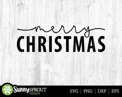 Merry Christmas SVG, Digital Download, Cricut SVG Cut File, Silhouette, Sign, Mug, Shirt Design